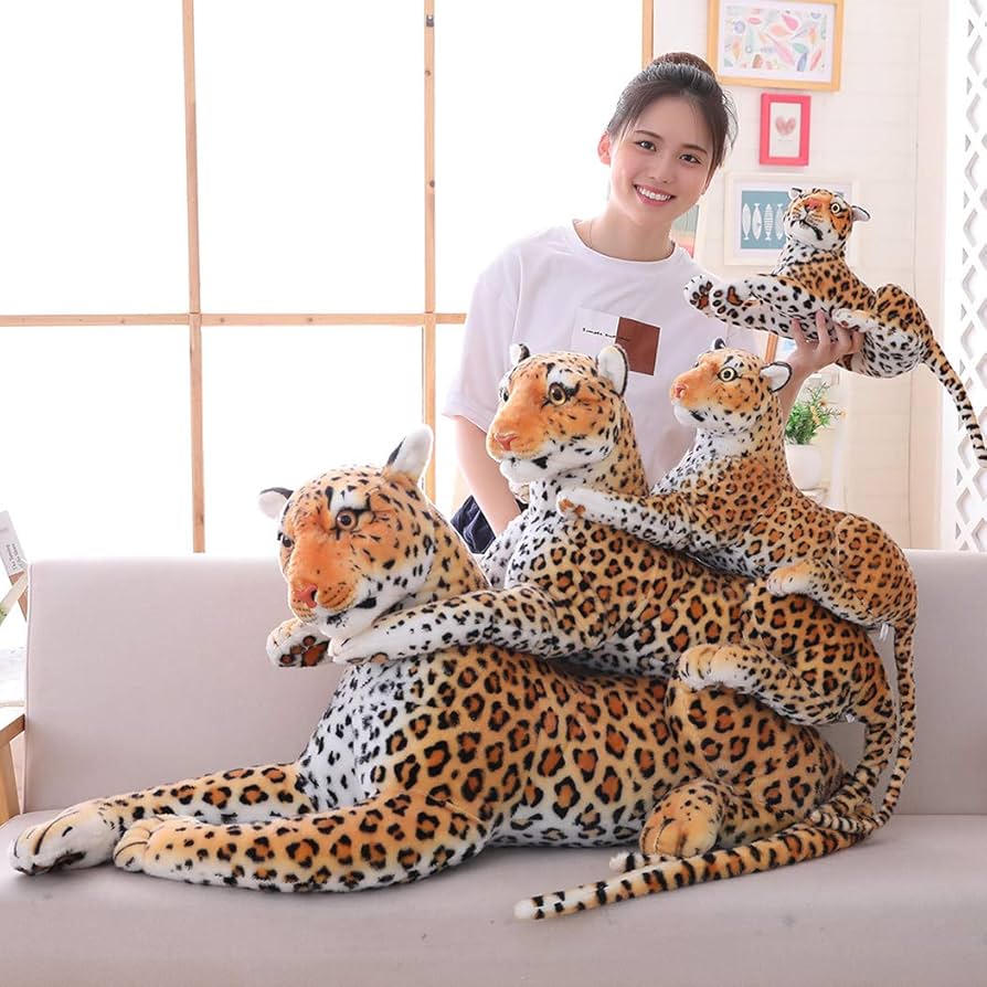 Amazon.co.jp: yousyu リアルヒョウぬいぐるみ 特大猛獣 豹抱き